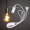 1Pc E14 Lamp Holder With Switch Wire 1.55m Power Cord Cable Light Bulbs Socket For Pendant Fixture Hang Lamp (EU Plug)