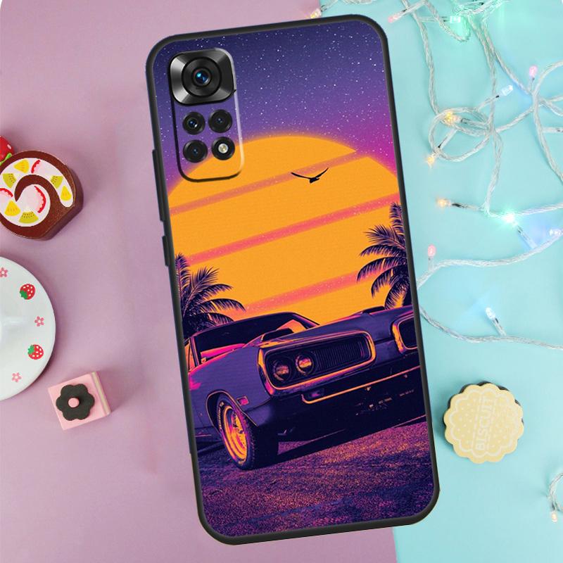 Синтвейв 80-х Ретро Неоновый вэйпорвейв Чехол Для Xiaomi Redmi Note 14 13 12 11 10 9 Pro 9S 10S 11S 12S Redmi 10C 12C 13C 14C Обложка