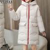 Женская мода повседневная осень-зима однотонные принты с длинным рукавом куртки и пальто пуховики