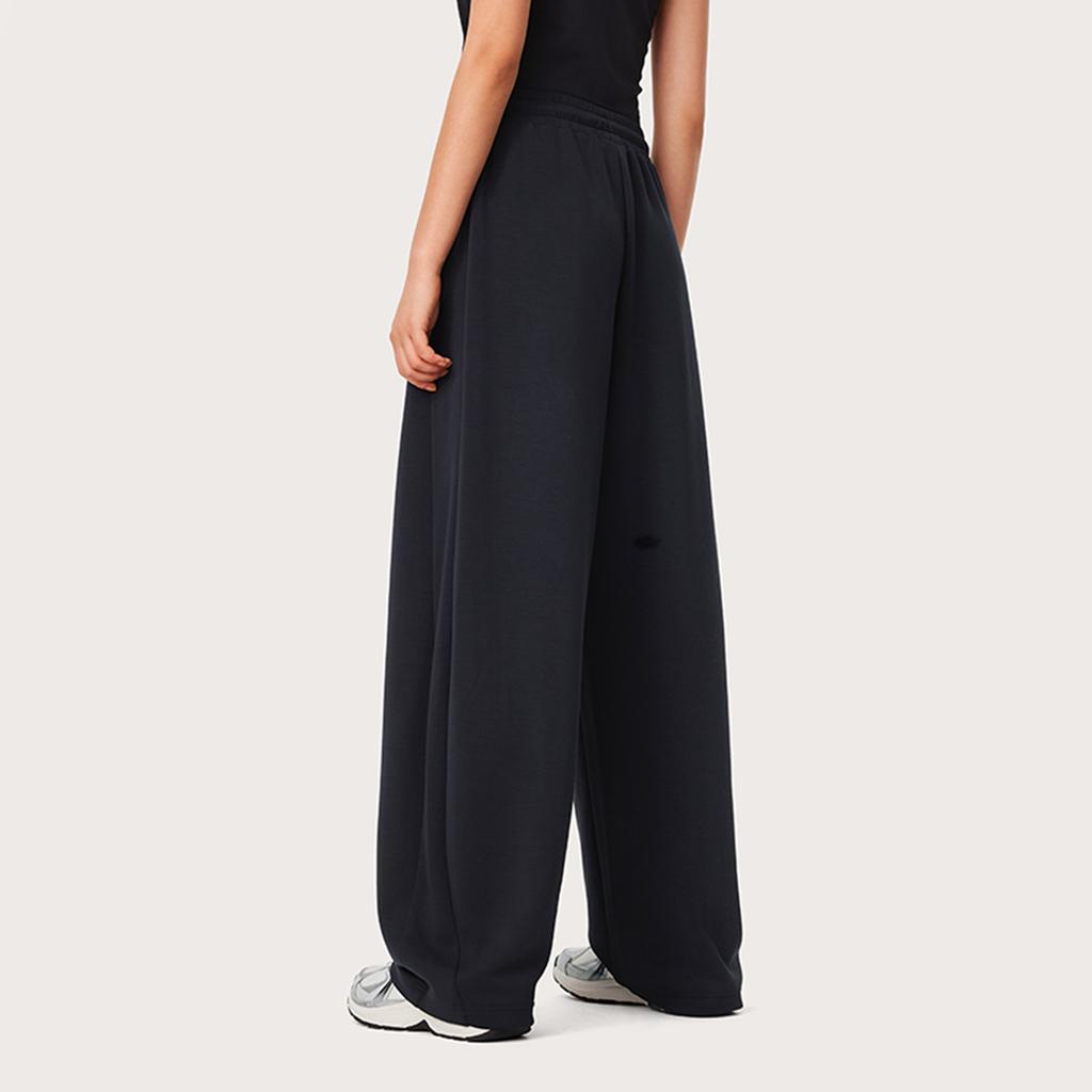 Li Ning Sports Lifestyle Series однотонные трикотажные спортивные брюки со средней талией и буквенным принтом, женские плавки, черные AKLU568-3