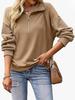 Cross-border Amazon European and American women's clothing casual shoulder sweater autumn loose long-sleeved splicing semi-zipper top spot