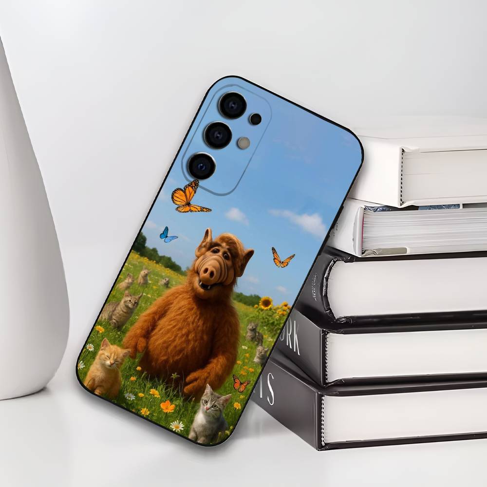 A-Alf Soft Silicone Black Cover for Samsung S25/S24/S21/S22/S23/S30/Ultra/S20/Plus TV Series Phone Case