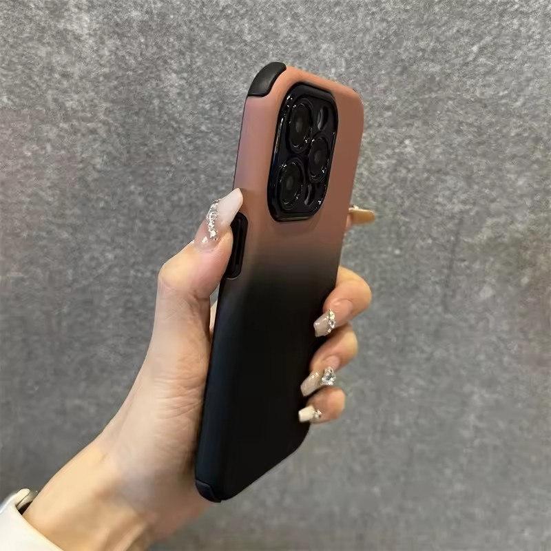 Роскошный градиентный цветной противоударный чехол для телефона iPhone 11 12 13 14 15 16 Pro Max Plus бампер задняя крышка чехлы