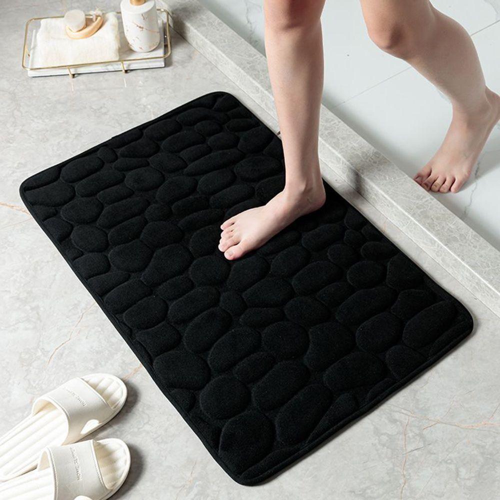 Non-slip Bath Mat Water Absorption Cobblestone Embossed Durable Bathtub Bathroom