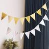 12 Pieces Of Wavy Bronzing Pennant Flag Children'S Birthday Party Decoration Hanging Flag Birthday Pulling Flag Banner Customization