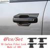 Outer Side Rear Door Handle Bowl Decoration Cover Trim For BYD Leopard 5 2024 2025 5D Carbon Fiber Look Accessories Exterior Kit