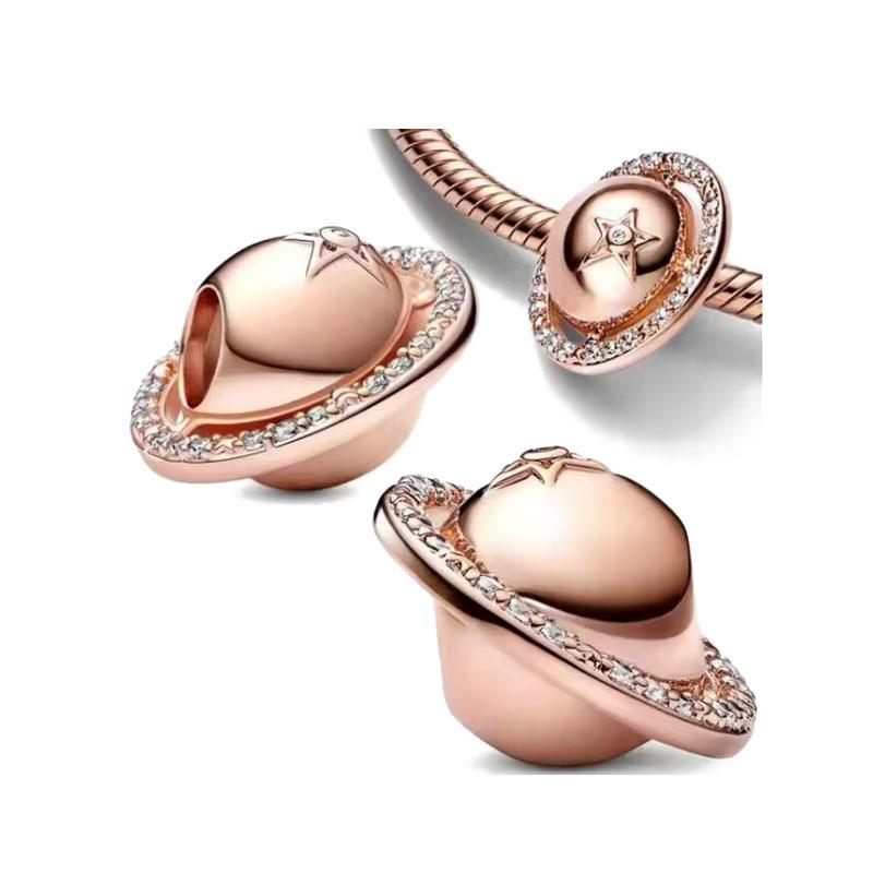 Новые изысканные розово-золотые белые розовые клипсы Dasiy Ocean Summer Charms подходят к оригинальному браслету с покрытием из стерлингового серебра 925 пробы для женщин, ювелирные изделия