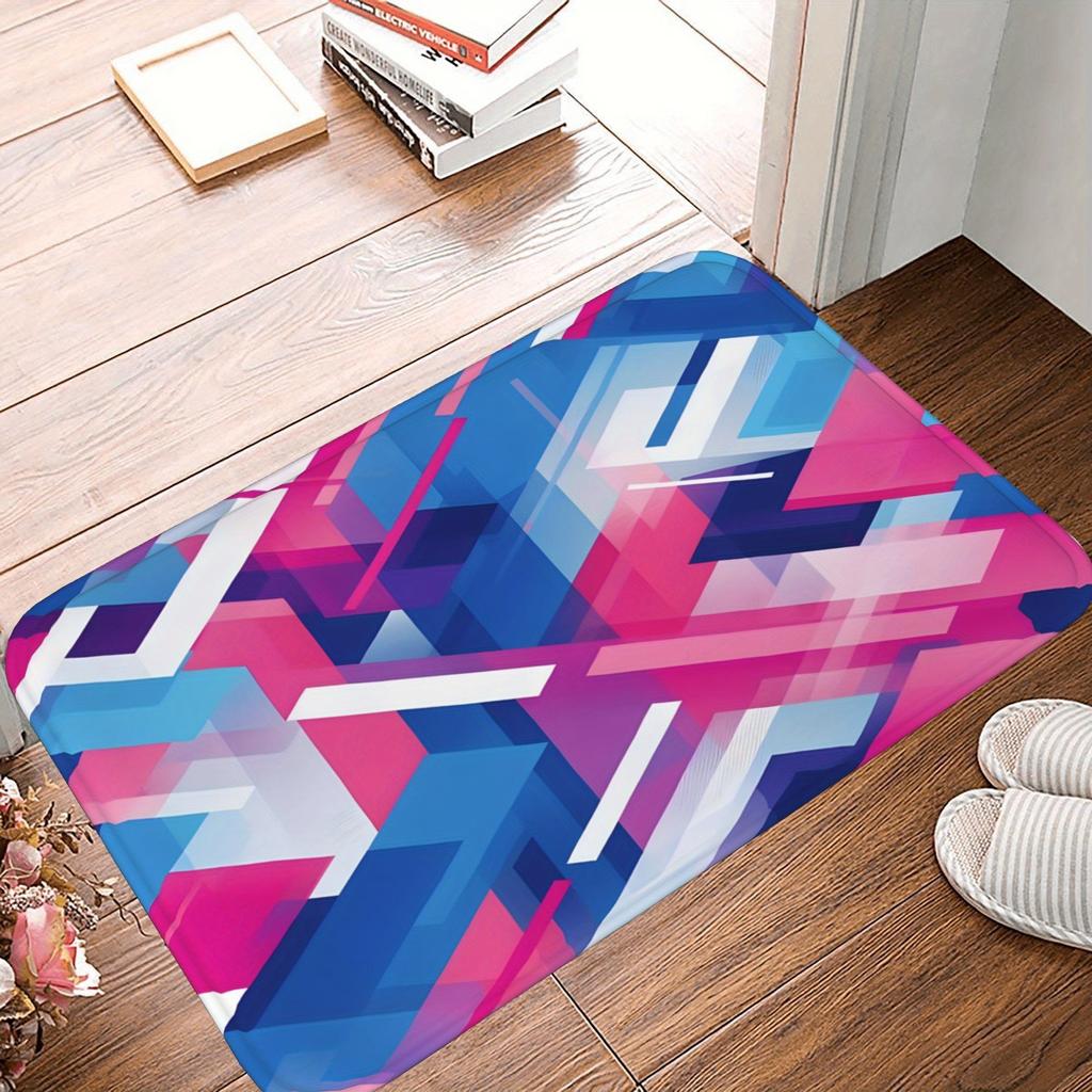 1 шт. Синий коврик для кухни с рисунком бантика, нескользящий коврик для двери, поп-дизайн, коврик для ванной, коврик для ванной, ковер для дома, для раковины, прачечной, декор