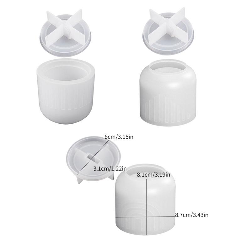 Silicone Storage Jar Mould Jewelry Box Moulds Resin Mold Storage Container Molds with Lid Candle Cup Molds for DIY Craft