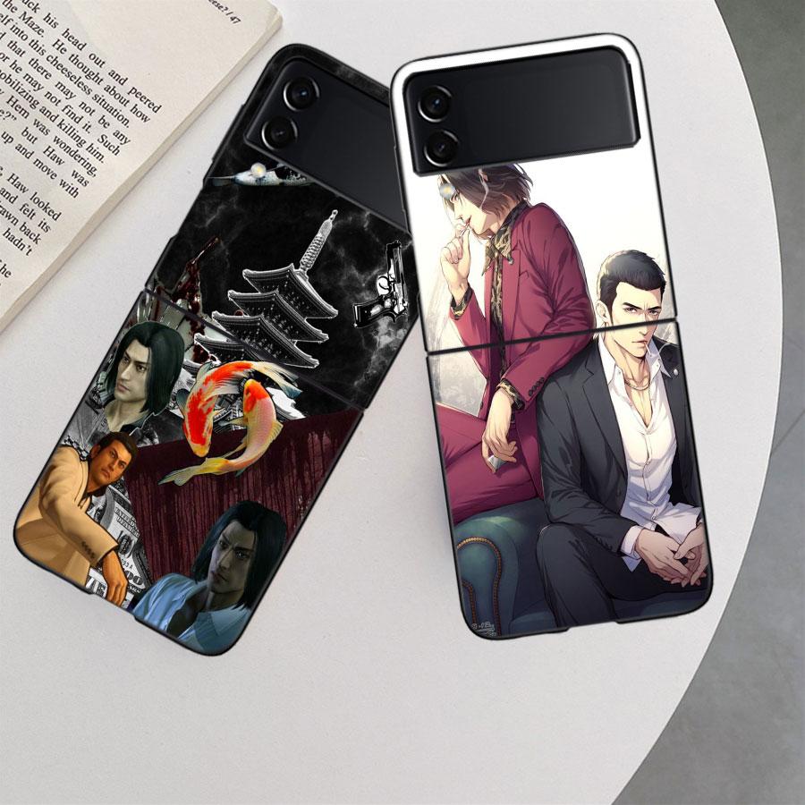 Чехол для телефона игры Yakuza 0 для Samsung Z Flip 7 6 5G Galaxy Z Flip 5 4 3 Черный Жесткий Чехол Роскошный ПК Корпус Coque