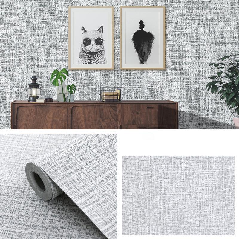 Однотонный Льняной Узор Гостиная Спальня Шкаф Декоративная Наклейка Самоклеящиеся Обои Водонепроницаемые и Влагостойкие