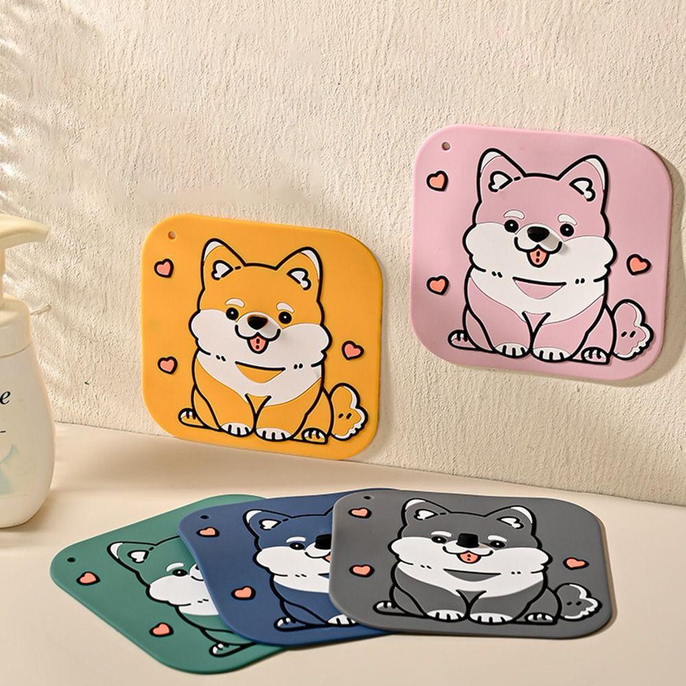 Anti-odor Floor Drain Cover Cartoon Dog Sewer Filter Pad for Bathroom Hair Collection