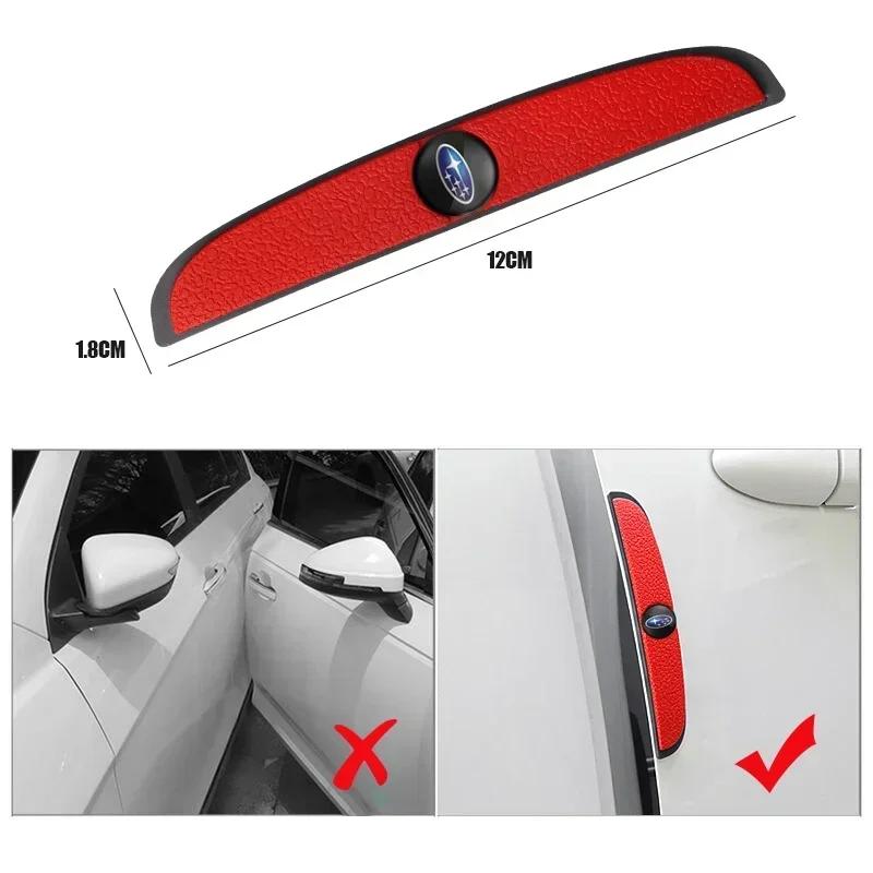 4PCS Car Rearview Mirror Sticker Door Side Anti Collision Strip Decals For Subaru WRX Forester XV Outback Impreza STI Legacy BRZ PP111