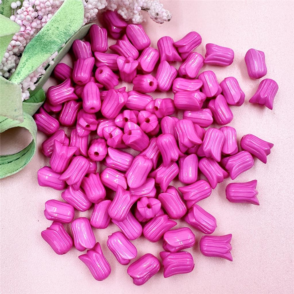Loose Beads Flowers 7.5*9.6mm Necklace Jewelry Accessories 100PCS Bracelets Tulip Fashion Advanced For Jewelry Making DIY Acrylic