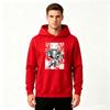 Men's Anime Nezuko Print Pullover Hoodie Casual Long Sleeve Sweatshirt for Daily Wear