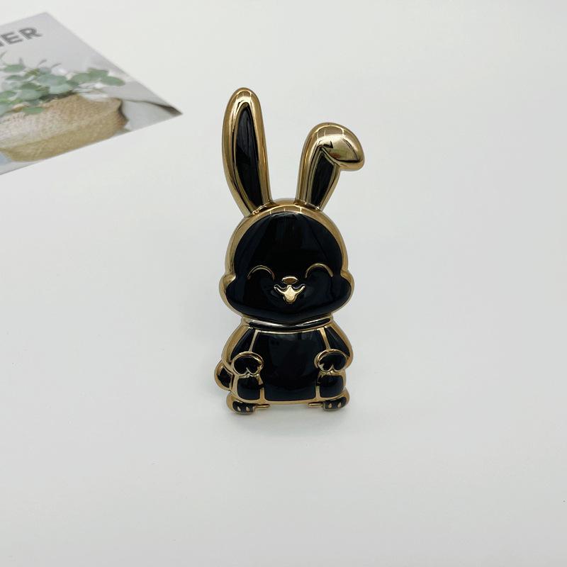 Cute Rabbit Phone Grip Stand Foldable Adjustable Universal Compatibility Cartoon Bunny Design Secure Grip for Smartphones and Tablets
