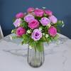 30CM Silk Rose Bouquet 7 Heads Fake Rose Flower Realistic Artificial Flowers  Wedding Home Decor