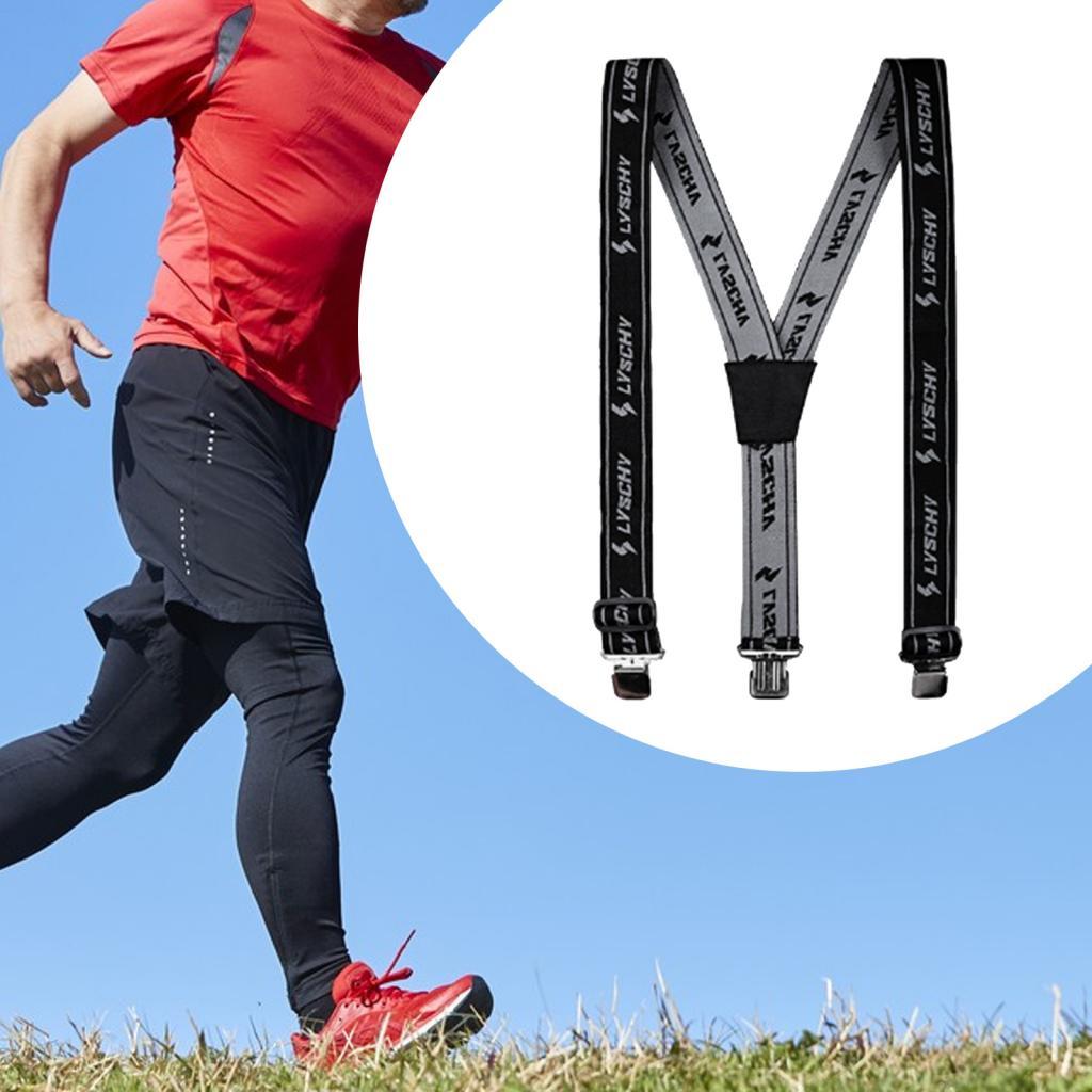 Wide Adjustable + Elastic Suspenders Y-shape Strong Clip Heavy Duty