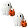 2/3 шт. Статуя призрака на Хэллоуин, держащего тыкву, мультяшный призрак, статуэтка из смолы, скульптура, праздничное украшение для вечеринки