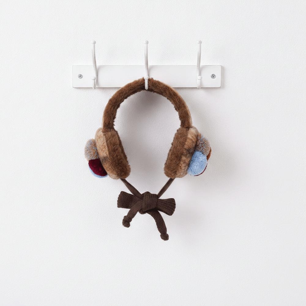 Soft Vintage Pom Earmuff Thickened Lace Up Ear Warmer Tie Up Ear Covers Cycling