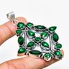 Chrome Diopside Gemstone Handmade 925 Silver Plated Jewelry Pendant 2.72"