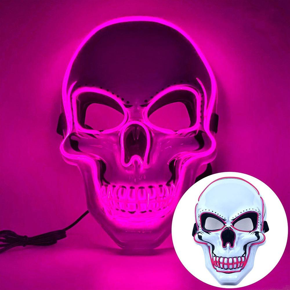 Horror Halloween Skull Mask Halloween LED Light LED Cold Light Mask Cosplay Costume Luminous Skull Mask Party Makeup Ball