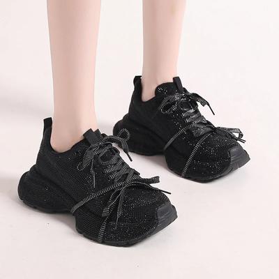 Высокий уровень внешнего вида Толстая подошва Полностью бриллиантовые Очень удобные Нескользящие Дышащие Спортивные Износостойкие Женские туфли