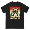 Somebody's Feral Teacher Raccoon Shirt, Funny Teacher Retro Sunset Tee, Vintage Raccoon Graphic Shirt, Back To School Gift