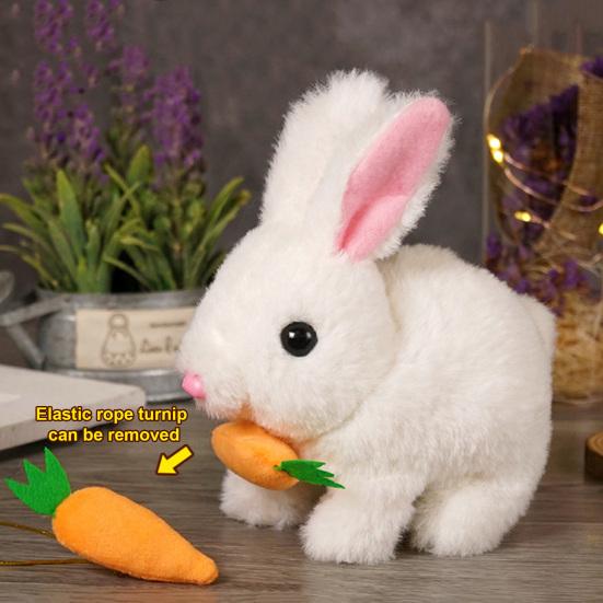 Realistic Bunny Toy Kids Interactive Jumping Rabbit Plush Toy Lifelike Ears Twitching Handmade