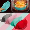 22/24CM Round Silicone Air Fryer Baking Basket Liner,Reusable Easy To Clean Airfryers Tray BBQ Pizza Plate Fried Chicken Oven Grill Pan for Kitchen