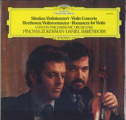 LP Record PINCHAS ZUKERMAN DANIEL BARENBOIM Sibelius Violin Concerto Beethov 2530552 DEUTSCHE GRAMM Venezuela Classical Used