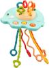 Educational Sensory Toy Elephant with Ropes and Rings for Children 18M
