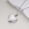 Heart Photo Locket Pendant Necklace Photo Frame Promise Love Keepsake Necklace Polished Alloy Adjustable Length Retro