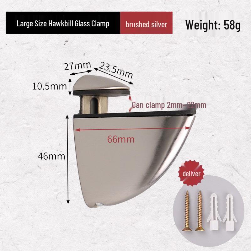 Modern Glass Partition Clip Bracket Holder - Hardware Accessory for Layer Board Fixing