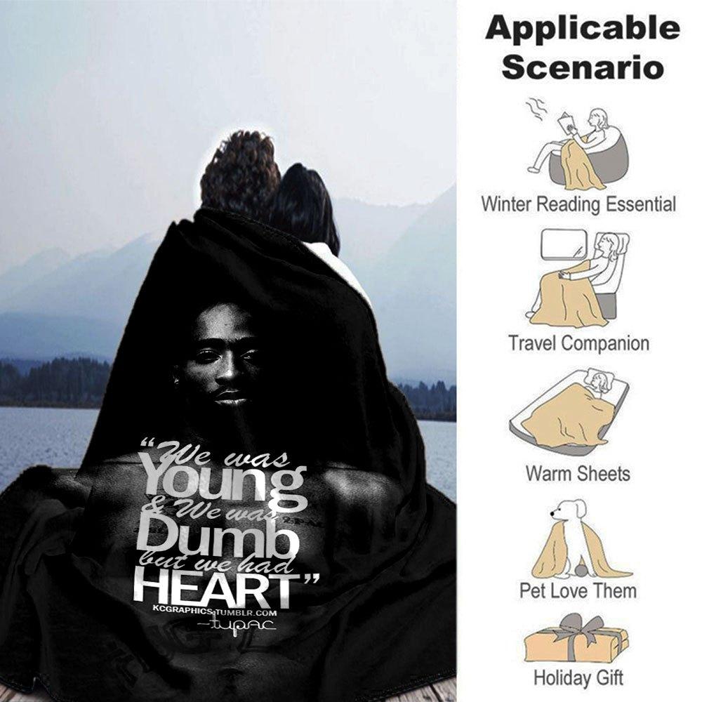 1pc 2PacHip Hop Blanket Soft Lightweight All Season Multi Purpose Throw for Sofa, Bed, Office & Picnics, French Style with Iconic Album Art & Quotes
