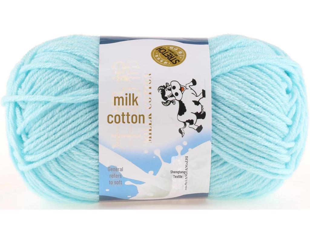 Комплект из 5 нитей детской шерстяной шапки и шарфа из молочной хлопковой пряжи средней толщины, ручная работа