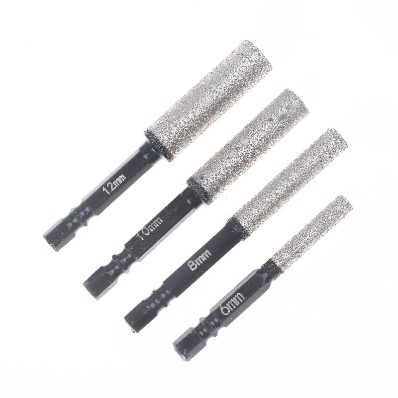 2Pcs 5-12Mm Vacuum Brazed Dry Drill Bit Set - Dual-Purpose Dry/Wet Use For Porcelain/Granite/Tile/Marble