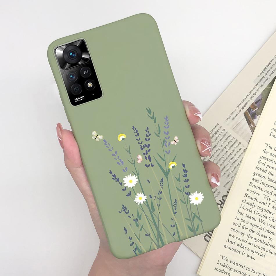 Чехол для телефона Xiaomi Redmi Note 11 Pro 4G 5G, милый узор с ромашками, мягкий силикон TPU, задняя крышка Funda для Redmi Note11 11Pro Coque