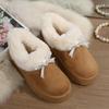 Thick Bottom Fluffy Fur Snow Boots Women 2025 Winter Warm Plush Ankle Boots with Platform Sweet Bowknot New Furry Non Slip Shoes