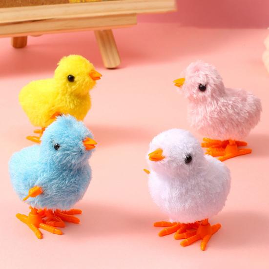6 шт. заводных игрушек плюшевые цыплята заводные игрушки реалистичный внешний вид имитация цыплят фигурки пушистые цыплята игрушки
