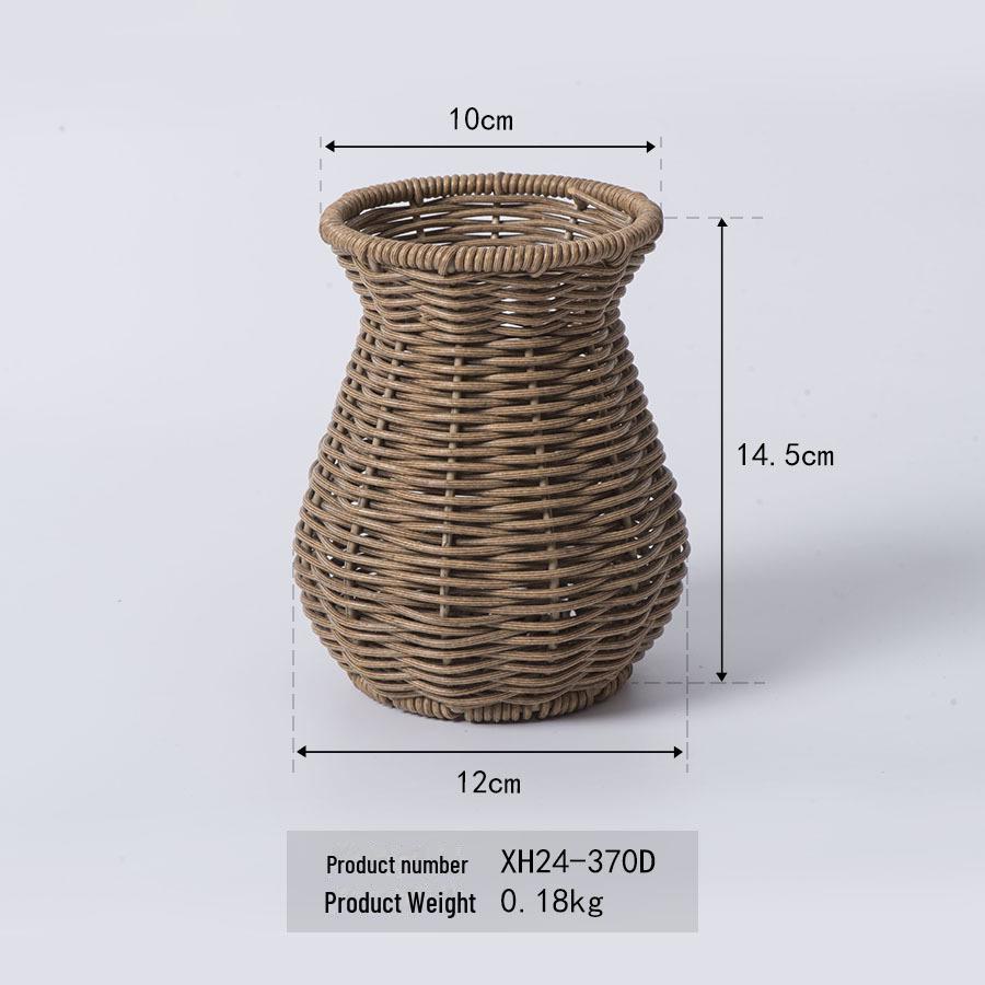 Ваза из ротанга, плетеная вручную: Креативное украшение для гостиной, кабинета, сухоцветы и поделки