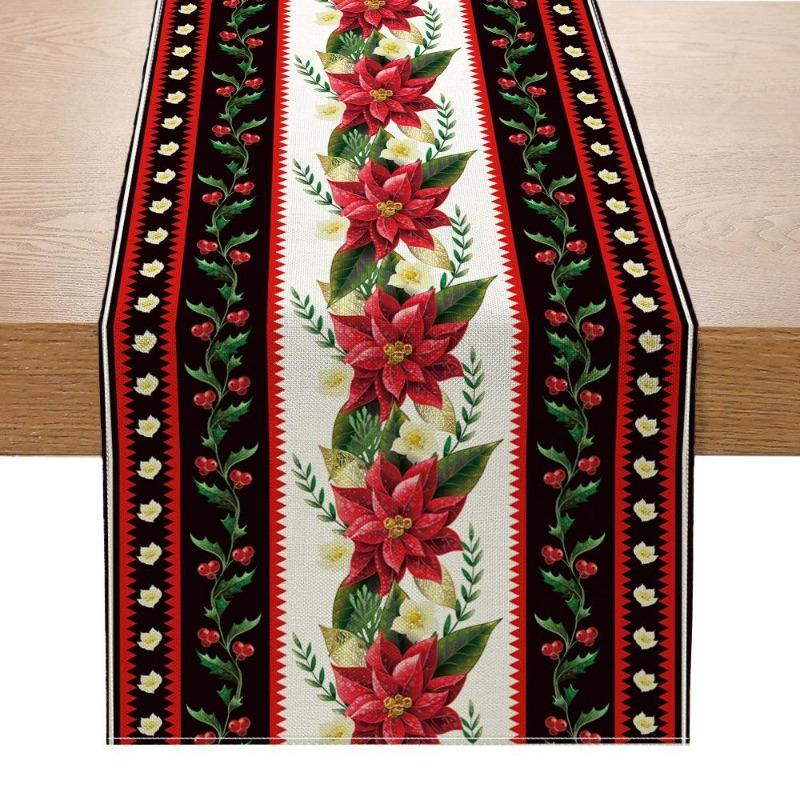Table Runner New Christmas Decoration Creative Printing Table Decoration Cloth Christmas Holiday Kitchen Tablecloth