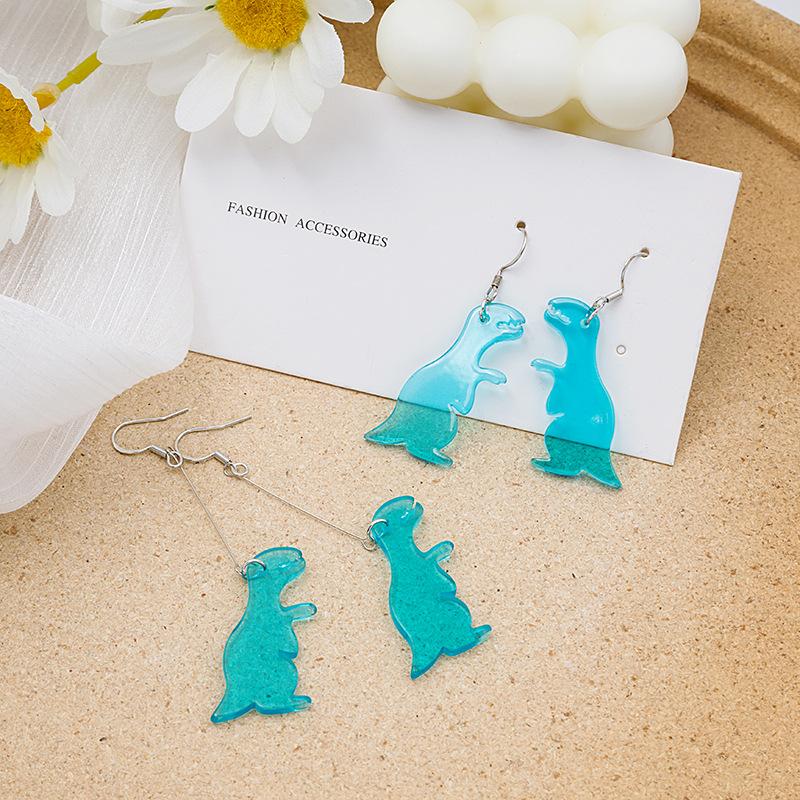 Cute and Funny Transparent Acrylic Dinosaur Earrings - A Must-Have for Dino Lovers!
