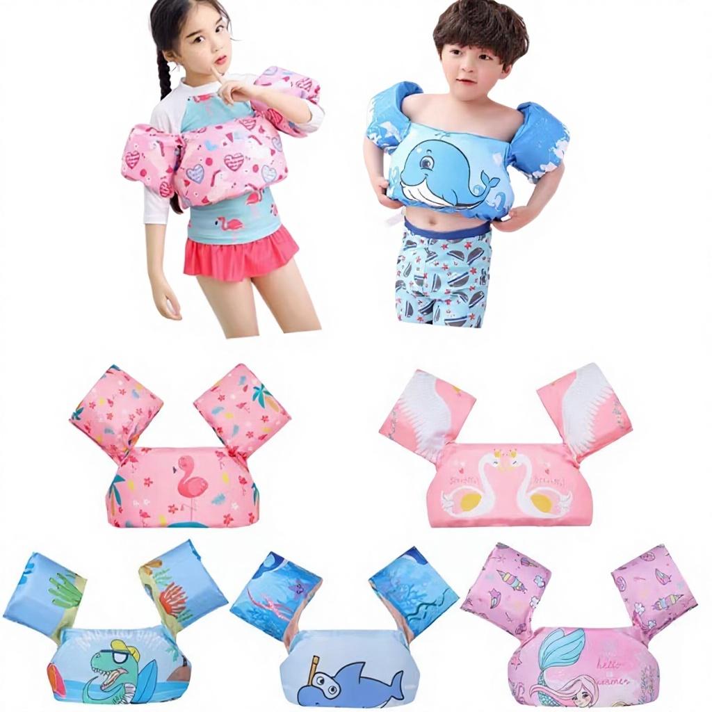 Cartoon Children's Buoyant Swimming Arm Ring Float Vest with Nylon/Polyester Material Life Jacket for Water Sports and Fishing