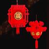 2Pcs Chinese New Year Lantern Pendant with Blessing Words Year of Dragon Good Fortune Scene Layout Ornament Felt Fabric Red Lantern Holiday Party Home