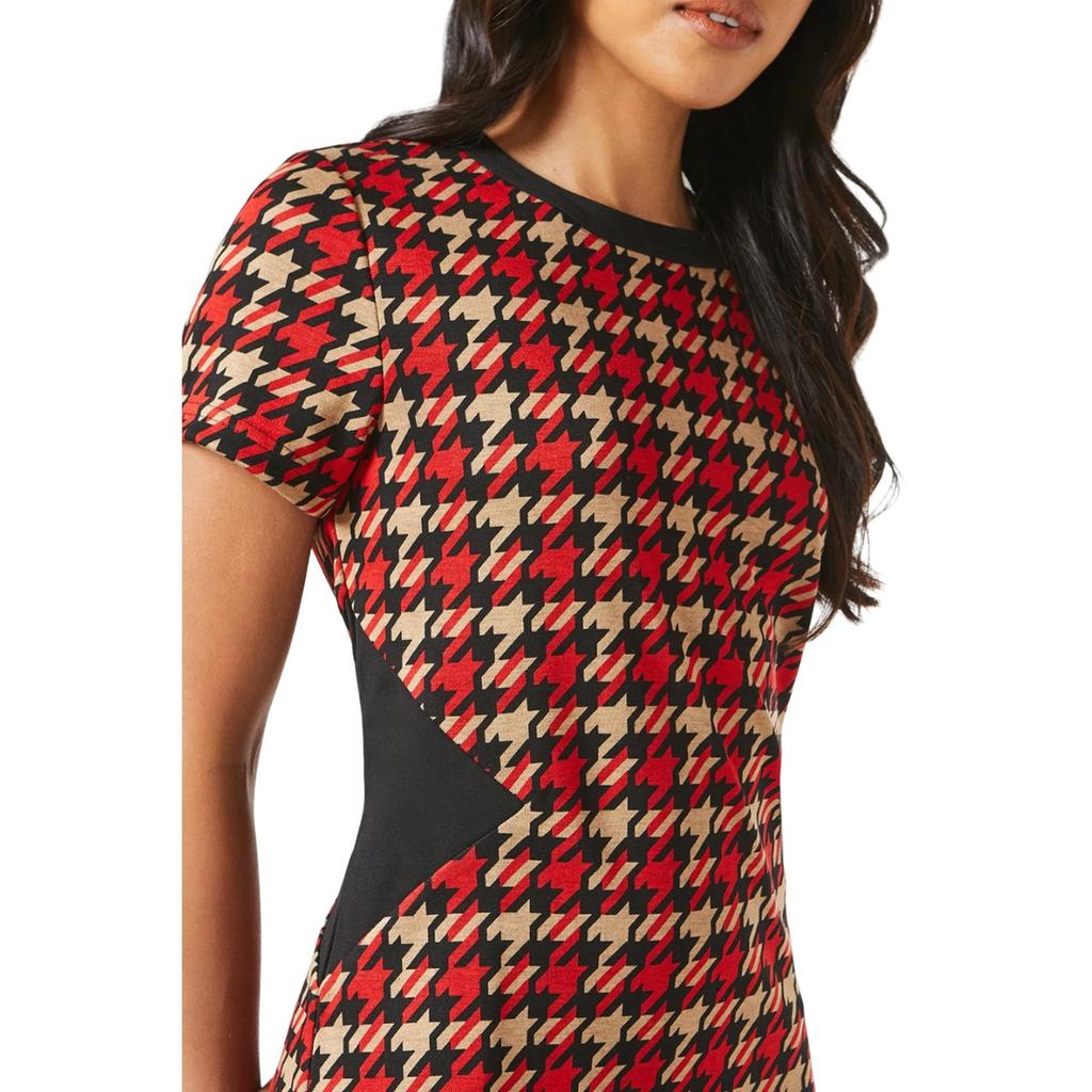 Принципы Женское/Дамское Жаккардовое Платье-Сдвиг с Рисунком «Гусиная лапка»