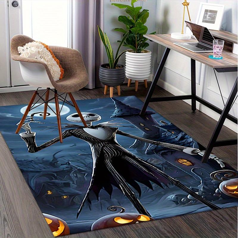 Office Rug Jack Skellington, Halloween Town theme 3D Printed Anti-Slip Rug-Machine Washable for Living Room