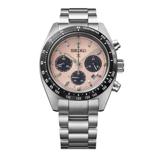 Часы Seiko PROSPEX SBDL127 SPEEDTIMER мужские наручные часы с солнечной зарядкой функция секундомера безель с тахиметром 24-часовая стрелка календарь даты оснащены розовый