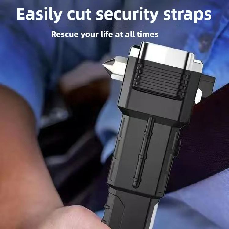 Автомобильный многофункциональный четырех-в-одном аварийный автомобильный стеклоподъемник с мощным светом и зарядкой