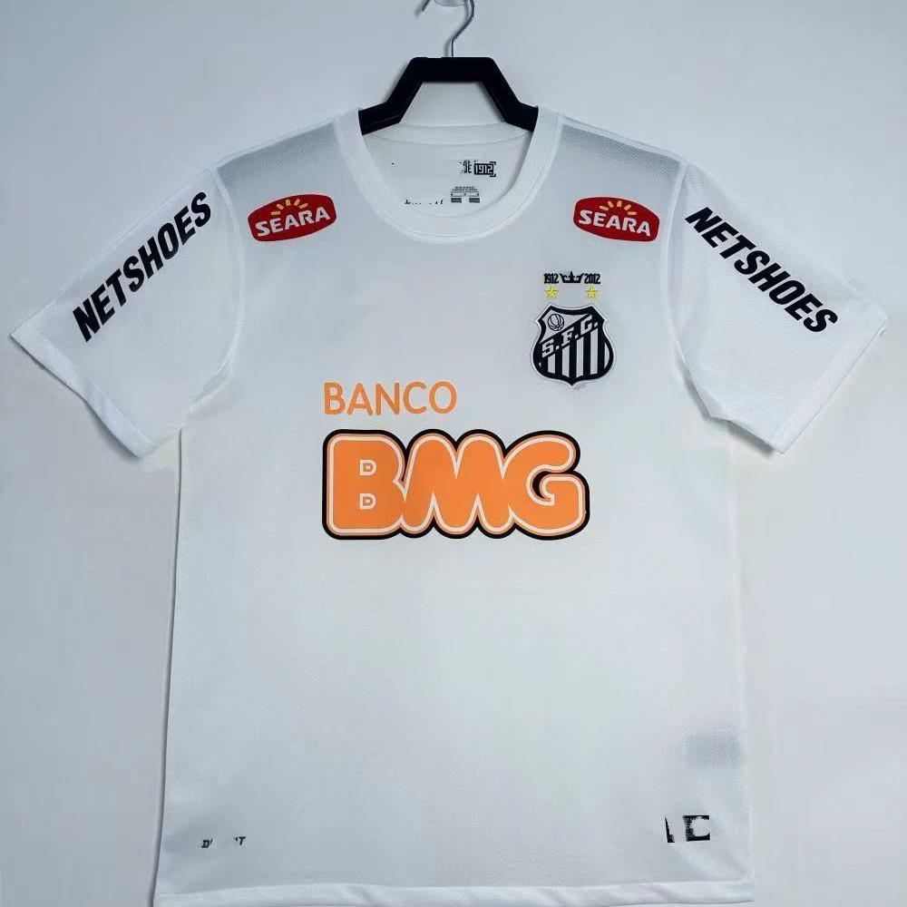 Ретро-футболка Неймара Santos FC №11 - Классическая вышитая футбольная рубашка с коротким рукавом